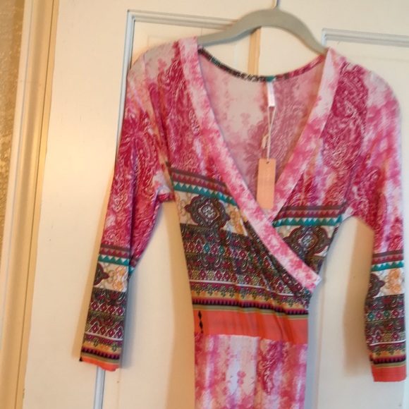 Pink Blush Wrap Dress - Picture 2 of 3